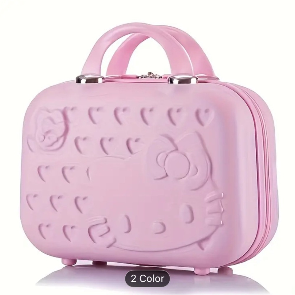 Hello Kitty Pink Heart Embossed Cosmetic Case - Picture 3 of 8